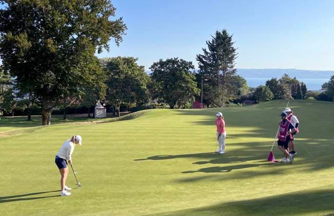 EVIAN-LES-BAINS, FRANKRIKE 20250710 Maja Stark under första rundan av golftävlingen Evian Championship. EVIAN-LES-BAINS FRANKRIKE x10510x Copyright: xCarlxGöranssonx CHARLEY HULL