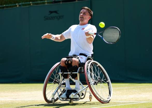 Gordon Reid (GBR), Rollstuhl Herren Einzel Tennis - Wimbledon 2025 - Grand Slam ITF ATP, Tennis Herren WTA, Tennis Damen - AELTC - London - - Great Britain - 10 July 2025. Copyright: xJuergenxHasenkopfx