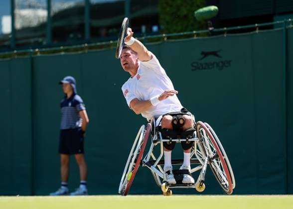 Gordon Reid (GBR), Rollstuhl Herren Einzel Tennis - Wimbledon 2025 - Grand Slam ITF ATP, Tennis Herren WTA, Tennis Damen - AELTC - London - - Great Britain - 10 July 2025. Copyright: xJuergenxHasenkopfx