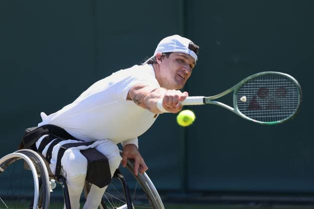 Gustavo Fernandez (ARG), Rollstuhl Herren Einzel Tennis - Wimbledon 2025 - Grand Slam ITF ATP, Tennis Herren WTA, Tennis Damen - AELTC - London - - Great Britain - 10 July 2025. Copyright: xJuergenxHasenkopfx