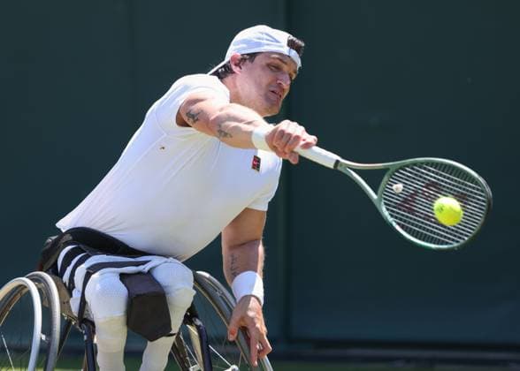 Gustavo Fernandez (ARG), Rollstuhl Herren Einzel Tennis - Wimbledon 2025 - Grand Slam ITF ATP, Tennis Herren WTA, Tennis Damen - AELTC - London - - Great Britain - 10 July 2025. Copyright: xJuergenxHasenkopfx