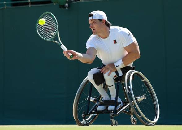 Gustavo Fernandez (ARG), Rollstuhl Herren Einzel Tennis - Wimbledon 2025 - Grand Slam ITF ATP, Tennis Herren WTA, Tennis Damen - AELTC - London - - Great Britain - 10 July 2025. Copyright: xJuergenxHasenkopfx