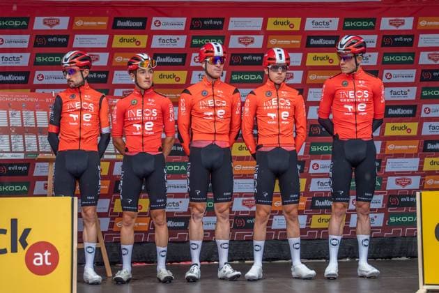 CYCLING - Tour of Austria 2025 BISCHOFSHOFEN,AUSTRIA,10.JUL.25 - CYCLING - Tour of Austria, stage 2, Bischofshofen - Sankt Johann Alpendorf. Image shows the team Ineos Grenadiers.  GEPAxpictures xWolfgangxKofler