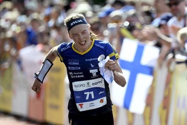 Sanna Fast of Sweden competes at finish during women s Long Distance competition of the 2025 World Orienteering Championships in Kuopio, Finland, on July 10, 2025. Kuopio Finland LKFTJK20250710161746SPQF  Copyright: xVesaxMoilanenx LKFTJK20250710161746SPQF
