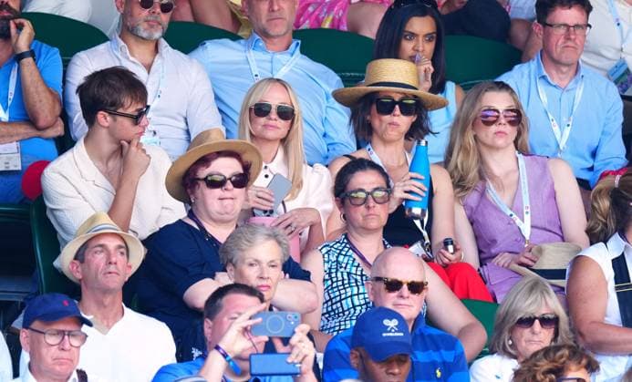 Beau Bunton Jones and Emma Bunton watching the action on Centre Court Wimbledon Tennis Championships, Day 11, The All England Lawn Tennis and Croquet Club, London, UK - 10 Jul 2025London The All England Lawn Tennis and United Kingdom  Copyright: xJavierxGarcia Shutterstockx 15390589ca