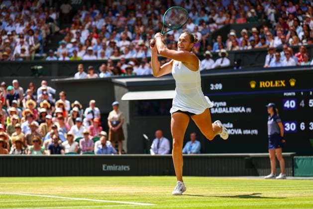Aryna Sabalenka during her semi final match Wimbledon Tennis Championships, Day 11, The All England Lawn Tennis and Croquet Club, London, UK - 10 Jul 2025London The All England Lawn Tennis and United Kingdom  Copyright: xJamesxMarsh Shutterstockx 15390590dc
