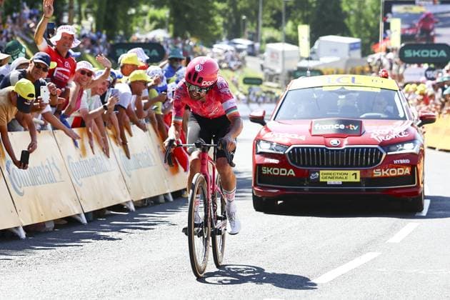 Irish Ben Healy of EF Education-EasyPost pictured in action during stage six of the 2025 Tour de France cycling, from Bayeux to Vire Normandie (201 km), on Thursday 10 July 2025 in France. The 112th edition of the Tour de France starts on Saturday 5 July in Lille, France, and will finish in Paris, France on the 27th of July. DAVIDxPINTENS  x128849570x