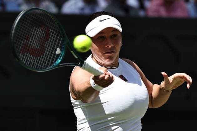 Amanda Anisimova, USA, during semifinal of 2025 All England Lawn Tennis Championships at Wimbledon, womens singles, London, 10 07 2025; -