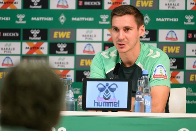 GER, 1.FBL, Werder Bremen Mixedzone - Maximilian Wöber 10.07.2025, Pressekonferenzraum, Bremen, GER, 1.FBL, Werder Bremen Mixedzone - Maximilian Wöber Mixedzone Maximilian Wöber Woeber (Werder Bremen 39)! *** GER, 1 FBL, Werder Bremen Mixedzone Maximilian Wöber 10 07 2025, Press conference room, Bremen, GER, 1 FBL, Werder Bremen Mixedzone Maximilian Wöber Mixedzone Maximilian Wöber Woeber Werder Bremen 39 nordphotoxGmbHxx xKokenge nph00001