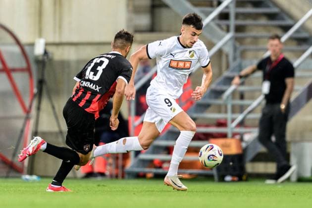 250710 Srdjan Hrstic of Häcken during the UEFA Europa League qualifier football match between Spartak Trnava and Häcken on July 10, 2025 in Trnava. Photo: Mathilda Schuler BILDBYRAN kod MA MA0843 fotboll football soccer fotball uefa europa league europa league spartak trnava häcken bbeng Copyright: MATHILDAxSCHULER BB250710MA144