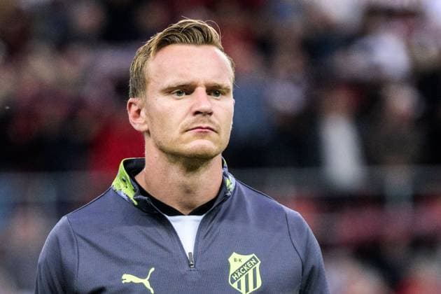 250710 Marius Lode of Häcken ahead of the UEFA Europa League qualifier football match between Spartak Trnava and Häcken on July 10, 2025 in Trnava. Photo: Mathilda Schuler BILDBYRAN kod MA MA0843 fotboll football soccer fotball uefa europa league europa league spartak trnava häcken bbeng Copyright: MATHILDAxSCHULER BB250710MA159