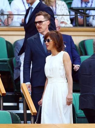 Benedict Cumberbatch and Sophie Hunter in the Royal Box on Centre Court Wimbledon Tennis Championships, Day 12, The All England Lawn Tennis and Croquet Club, London, UK - 11 Jul 2025London The All England Lawn Tennis and United Kingdom  Copyright: xJamesxMarsh Shutterstockx 15392288a