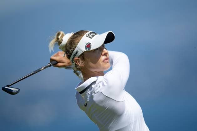 NELLY KORDA ALMUNDI EVIAN CHAMPIONSHIP PHOTOPQR LE DAUPHINE Grégory YETCHMENIZA ; Évian-les-Bains ; 11 07 2025 ; Évian-les-Bains (Haute-Savoie),11 juillet. 2025 THE ALMUNDI EVIAN CHAMPIONSHIP sur notre photo : Nelly Korda, USA. Grégory Yetchmeniza Le Dauphiné Libéré