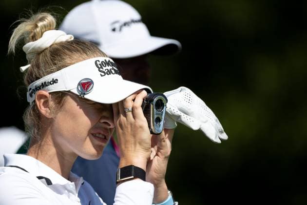 NELLY KORDA ALMUNDI EVIAN CHAMPIONSHIP PHOTOPQR LE DAUPHINE Grégory YETCHMENIZA ; Évian-les-Bains ; 11 07 2025 ; Évian-les-Bains (Haute-Savoie),11 juillet. 2025 THE ALMUNDI EVIAN CHAMPIONSHIP sur notre photo : Nelly Korda, USA. Grégory Yetchmeniza Le Dauphiné Libéré