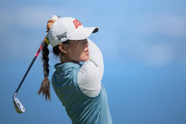 CELINE BOUTIER ALMUNDI EVIAN CHAMPIONSHIP PHOTOPQR LE DAUPHINE Grégory YETCHMENIZA ; Évian-les-Bains ; 11 07 2025 ; Évian-les-Bains (Haute-Savoie),11 juillet. 2025 THE ALMUNDI EVIAN CHAMPIONSHIP sur notre photo : Céline Boutier, FRA. Grégory Yetchmeniza Le Dauphiné Libéré