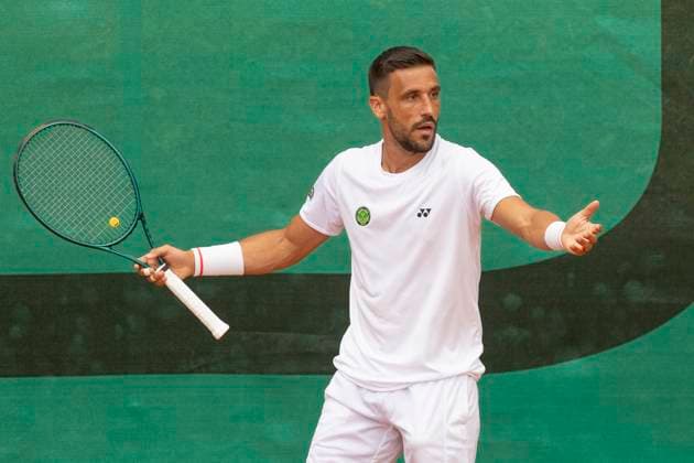 1. Tennis Bundesliga Herren: FTC Palmengarten - TK GW Mannheim, 11.07.2025 Damir Dzumhur (FTC Palmengarten), FTC Palmengarten - TK GW Mannheim, Frankfurt, FTC Palmengarten, 11.7.2025