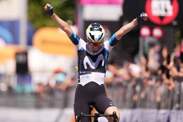 Movistar Team™s Lippert Liane stage winner during the 6th stage of the Giro d™Italia Women, from Bellaria-Igea Marina to Terre Roveresche, Italy Friday, July 11, 2025. - cycling .  Copyright: xMassimoxPaolone LaPressex