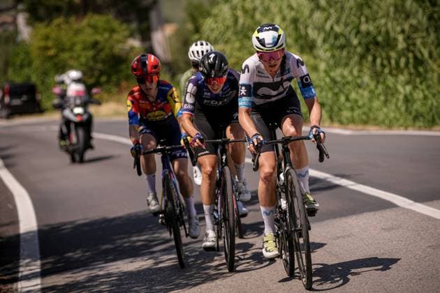 Movistar Team’s Lippert Liane, Fdj-Suez’s Labous Julietteduring the 6th stage of the Giro d’Italia Women, from Bellaria-Igea Marina to Terre Roveresche, Italy Friday, July 11, 2025. - cycling .  Copyright: xMarcoxAlpozzi LaPressex