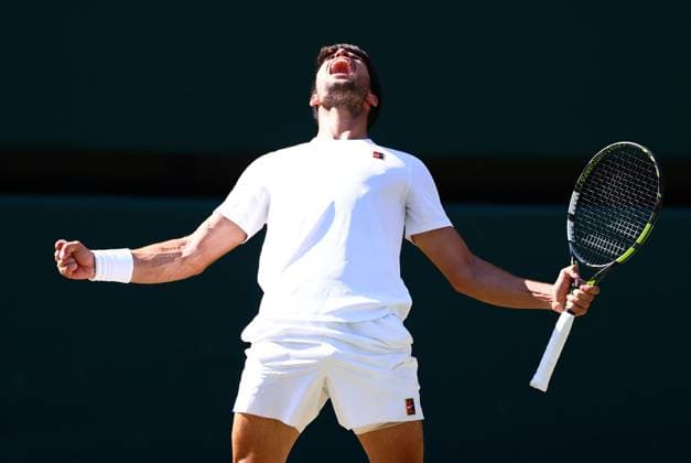 Carlos Alcaraz celebrates victory in his semi final match Wimbledon Tennis Championships, Day 12, The All England Lawn Tennis and Croquet Club, London, UK - 11 Jul 2025London The All England Lawn Tennis and United Kingdom  Copyright: xJamesxMarsh Shutterstockx 15392288cw