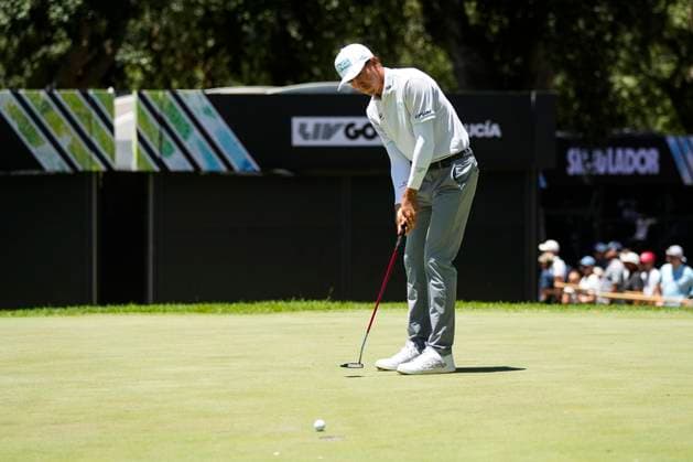 July 11, 2025, Cadiz, Cadiz, SPAIN: Carlos Ortiz of Torque team in actions during day one of the LIV Golf Andalucia at Golf Club Royal of Valderrama on July 11, 2025 in Cadiz, Spain. Cadiz SPAIN - ZUMAa181 20250711_zaa_a181_032 Copyright: xJoaquinxCorcherox