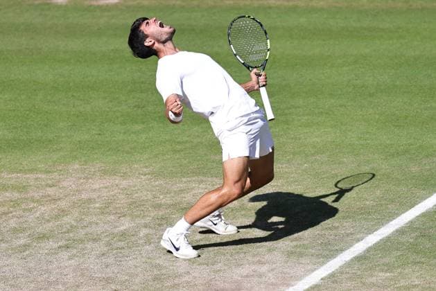 Carlos Alcaraz, ESP, after semifinal of 2025 All England Lawn Tennis Championships at Wimbledon, mens singles, London, 11 07 2025; -