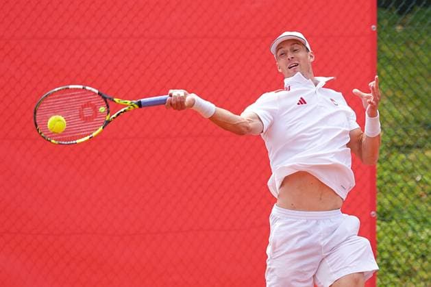 11.07.2025, xydrx, Köln, Tennis, 1.Bundesliga Herren, Kölner THC Stadion Rot-Weiss 1 - TC Bredeney 1, Tennisanlage Olympiaweg: Jan Choinski (Kölner THC Stadion Rot-Weiss 1) Nordrhein-Westfahlen Deutschland