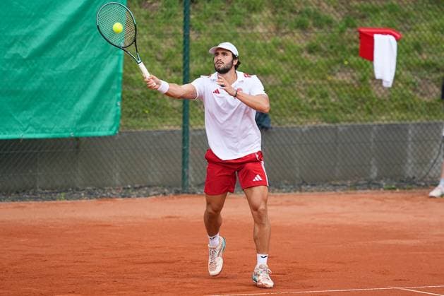 11.07.2025, xydrx, Köln, Tennis, 1.Bundesliga Herren, Kölner THC Stadion Rot-Weiss 1 - TC Bredeney 1, Tennisanlage Olympiaweg: Alejandro Noro Canas (Kölner THC Stadion Rot-Weiss 1) Nordrhein-Westfahlen Deutschland