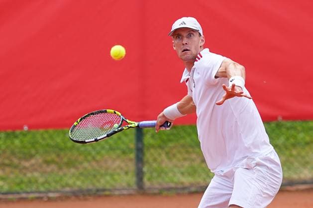 11.07.2025, xydrx, Köln, Tennis, 1.Bundesliga Herren, Kölner THC Stadion Rot-Weiss 1 - TC Bredeney 1, Tennisanlage Olympiaweg: Jan Choinski (Kölner THC Stadion Rot-Weiss 1) Nordrhein-Westfahlen Deutschland