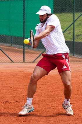 11.07.2025, xydrx, Köln, Tennis, 1.Bundesliga Herren, Kölner THC Stadion Rot-Weiss 1 - TC Bredeney 1, Tennisanlage Olympiaweg: Alejandro Noro Canas (Kölner THC Stadion Rot-Weiss 1) Nordrhein-Westfahlen Deutschland