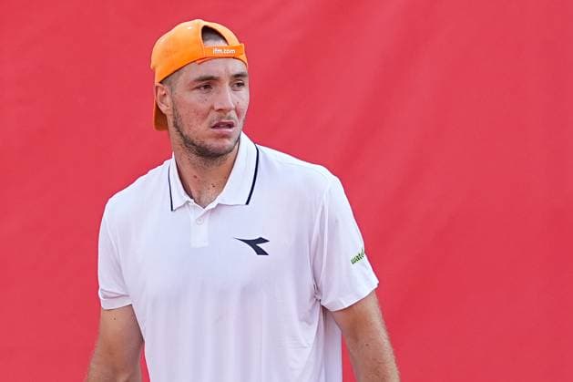 11.07.2025, xydrx, Köln, Tennis, 1.Bundesliga Herren, Kölner THC Stadion Rot-Weiss 1 - TC Bredeney 1, Tennisanlage Olympiaweg: Jan-Lennard Struff (TC Bredeney 1) Nordrhein-Westfahlen Deutschland