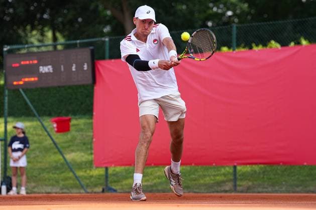 11.07.2025, xydrx, Köln, Tennis, 1.Bundesliga Herren, Kölner THC Stadion Rot-Weiss 1 - TC Bredeney 1, Tennisanlage Olympiaweg: Raphael Collignon (Kölner THC Stadion Rot-Weiss 1) Nordrhein-Westfahlen Deutschland
