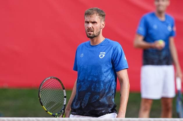 11.07.2025, xydrx, Köln, Tennis, 1.Bundesliga Herren, Kölner THC Stadion Rot-Weiss 1 - TC Bredeney 1, Tennisanlage Olympiaweg: Oscar Otte (TC Bredeney 1) Nordrhein-Westfahlen Deutschland