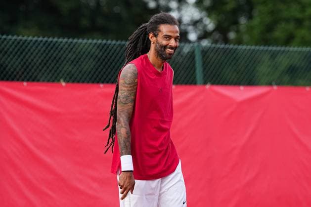 11.07.2025, xydrx, Köln, Tennis, 1.Bundesliga Herren, Kölner THC Stadion Rot-Weiss 1 - TC Bredeney 1, Tennisanlage Olympiaweg: Dustin Brown (Kölner THC Stadion Rot-Weiss 1) Nordrhein-Westfahlen Deutschland