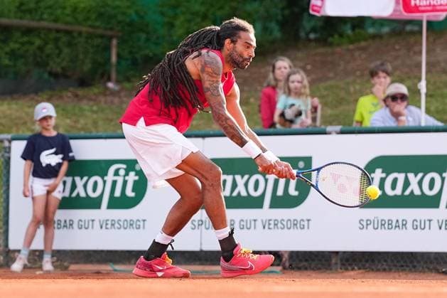 11.07.2025, xydrx, Köln, Tennis, 1.Bundesliga Herren, Kölner THC Stadion Rot-Weiss 1 - TC Bredeney 1, Tennisanlage Olympiaweg: Dustin Brown (Kölner THC Stadion Rot-Weiss 1) Nordrhein-Westfahlen Deutschland