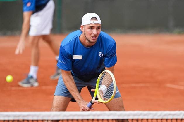 11.07.2025, xydrx, Köln, Tennis, 1.Bundesliga Herren, Kölner THC Stadion Rot-Weiss 1 - TC Bredeney 1, Tennisanlage Olympiaweg: Jan-Lennard Struff (TC Bredeney 1) Nordrhein-Westfahlen Deutschland