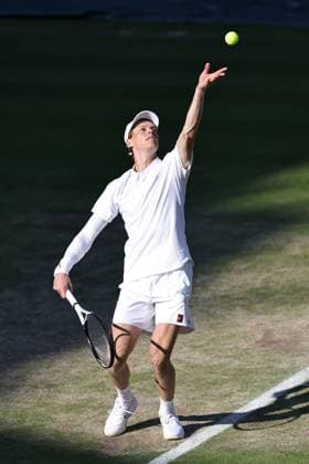 Jannik Sinner, ITA, during semifinal of 2025 All England Lawn Tennis Championships at Wimbledon, mens singles, London, 11 07 2025; -