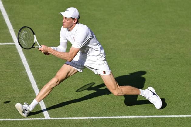 Jannik Sinner, ITA, during semifinal of 2025 All England Lawn Tennis Championships at Wimbledon, mens singles, London, 11 07 2025; -