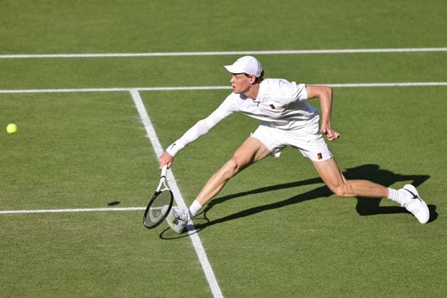 Jannik Sinner, ITA, during semifinal of 2025 All England Lawn Tennis Championships at Wimbledon, mens singles, London, 11 07 2025; -
