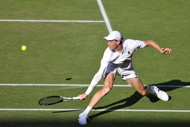 Jannik Sinner, ITA, during semifinal of 2025 All England Lawn Tennis Championships at Wimbledon, mens singles, London, 11 07 2025; -