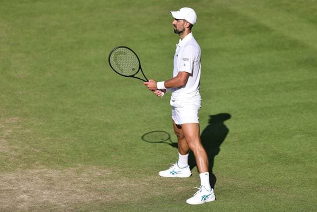 Novak Djokovic, SRB, during semifinal of 2025 All England Lawn Tennis Championships at Wimbledon, mens singles, London, 11 07 2025; -