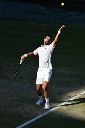 Novak Djokovic, SRB, during semifinal of 2025 All England Lawn Tennis Championships at Wimbledon, mens singles, London, 11 07 2025; -