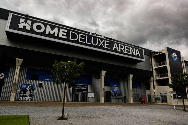 Home Deluxe Arena Paderborn Aussenansicht - 2. Fussball Bundesliga 2. BL 2025 2026 Home Deluxe Arena in Paderborn - Deutschland, Fussball, Maenner, GER, 11.07.2025 *** Home Deluxe Arena Paderborn Exterior view 2 Soccer Bundesliga 2 BL 2025 2026 Home Deluxe Arena in Paderborn Germany, Soccer, Men, GER, 11 07 2025 Christian Schroedter