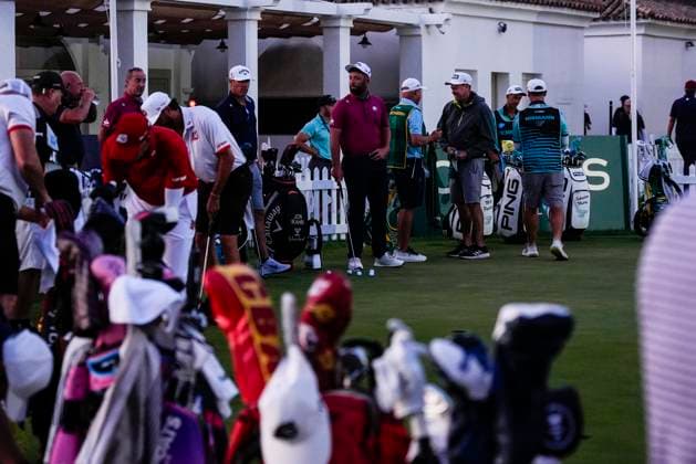 July 12, 2025, Cadiz, Cadiz, SPAIN: Jon Rahm of Legion XIII team practice on putting green during day one resume game for weather yesterday of the LIV Golf Andalucia at Golf Club Royal of Valderrama on July 12, 2025 in Cadiz, Spain. Cadiz SPAIN - ZUMAa181 20250712_zaa_a181_008 Copyright: xJoaquinxCorcherox