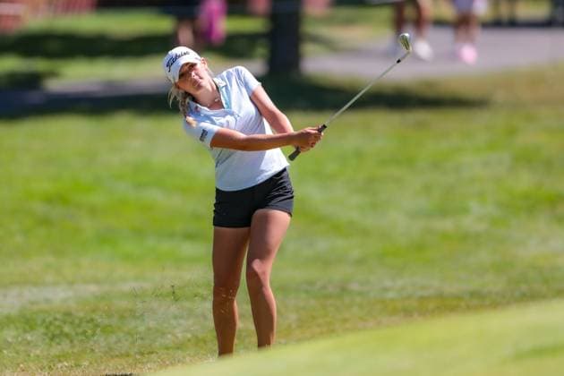 EVIAN-LES-BAINS, FRANCE - 11.07.2025: Gianna Clemente (USA) of The Amundi Evian Championship at the Evian Resort Golf Club on July 11, 2025 in Evian-les-Bains, France.