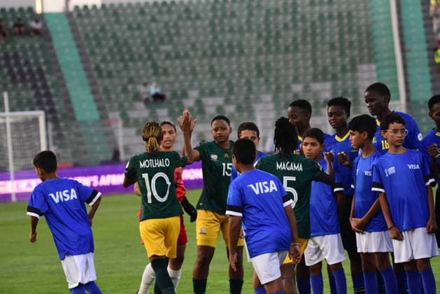 OUJDA, MOROCCO - JULY 11: Players of South Africa during the 2025 Women s Africa Cup of Nations (WAFCON) match between Tanzania and South Africa at Honor Stadium on July 11, 2025 in Oujda, Morocco. (Photo by Seyi Victor Gallo Images Copyright: xx