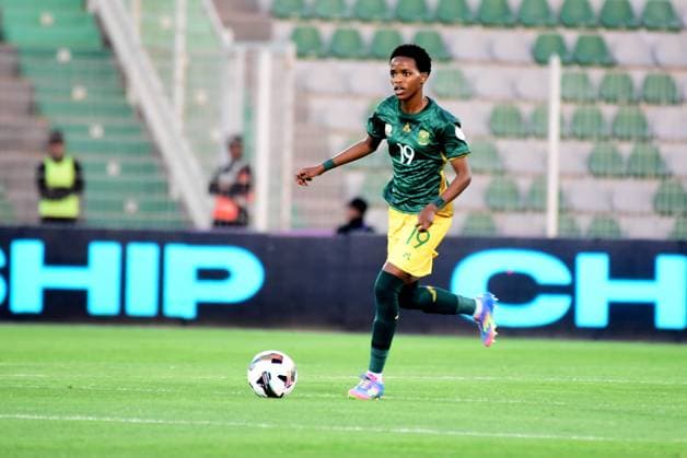 OUJDA, MOROCCO - JULY 11: Lonathemba Mhlongo South Africa during the 2025 Women s Africa Cup of Nations (WAFCON) match between Tanzania and South Africa at Honor Stadium on July 11, 2025 in Oujda, Morocco. (Photo by Seyi Victor Gallo Images Copyright: xx