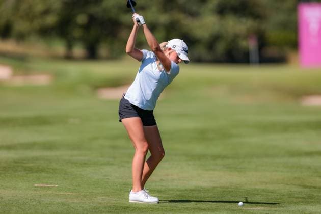 EVIAN-LES-BAINS, FRANCE - 11.07.2025: Gianna Clemente (USA) of The Amundi Evian Championship at the Evian Resort Golf Club on July 11, 2025 in Evian-les-Bains, France.