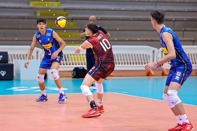 Luca Loreti (Italy) during Men s U22 European Championship, EM, Europameisterschaft Qualification Tournament - Italy vs England, Events in Cisterna Latina, Italy, July 11 2025  Copyright: xLuigixMariani IPAxSportx xipa-agency.netx xx IPA_60289669 IPA_Agency_IPA60289669