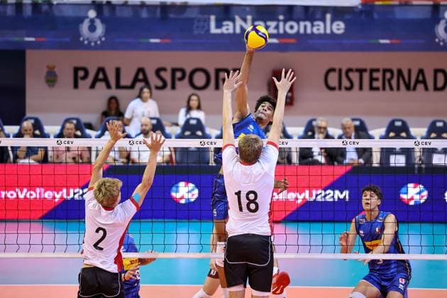 Adeola Gioele Taiwo (Italy) during Men s U22 European Championship, EM, Europameisterschaft Qualification Tournament - Italy vs England, Events in Cisterna Latina, Italy, July 11 2025  Copyright: xLuigixMariani IPAxSportx xipa-agency.netx xx IPA_60289672 IPA_Agency_IPA60289672
