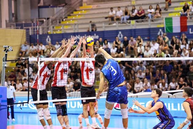 Manuel Zlatanov (Italy) during Men s U22 European Championship, EM, Europameisterschaft Qualification Tournament - Italy vs England, Events in Cisterna Latina, Italy, July 11 2025  Copyright: xLuigixMariani IPAxSportx xipa-agency.netx xx IPA_60289673 IPA_Agency_IPA60289673